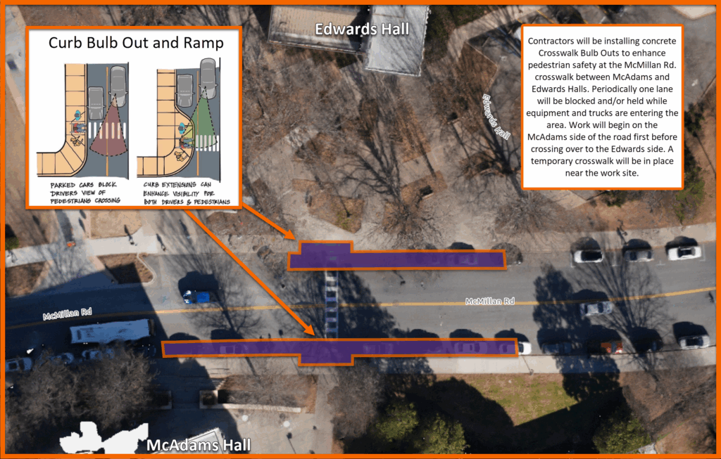 McMillan bulb-out road diagram.