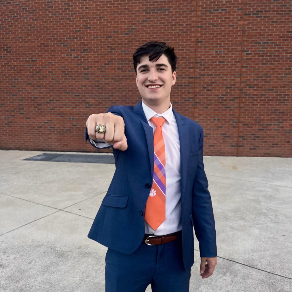 Andrew Woodard poses with his Clemson Ring.
