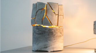 a lamp designed in the furniture design class.