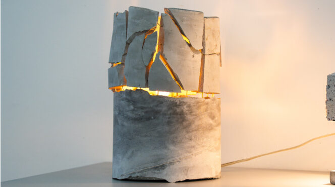 a lamp designed in the furniture design class.