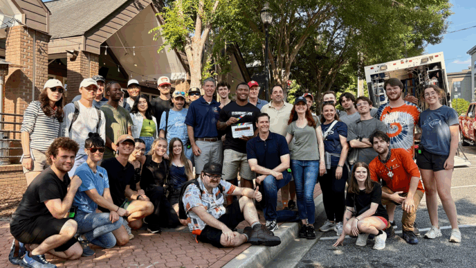 Cast and crew of "Student Film: The Movie" with partners from the City of Clemson