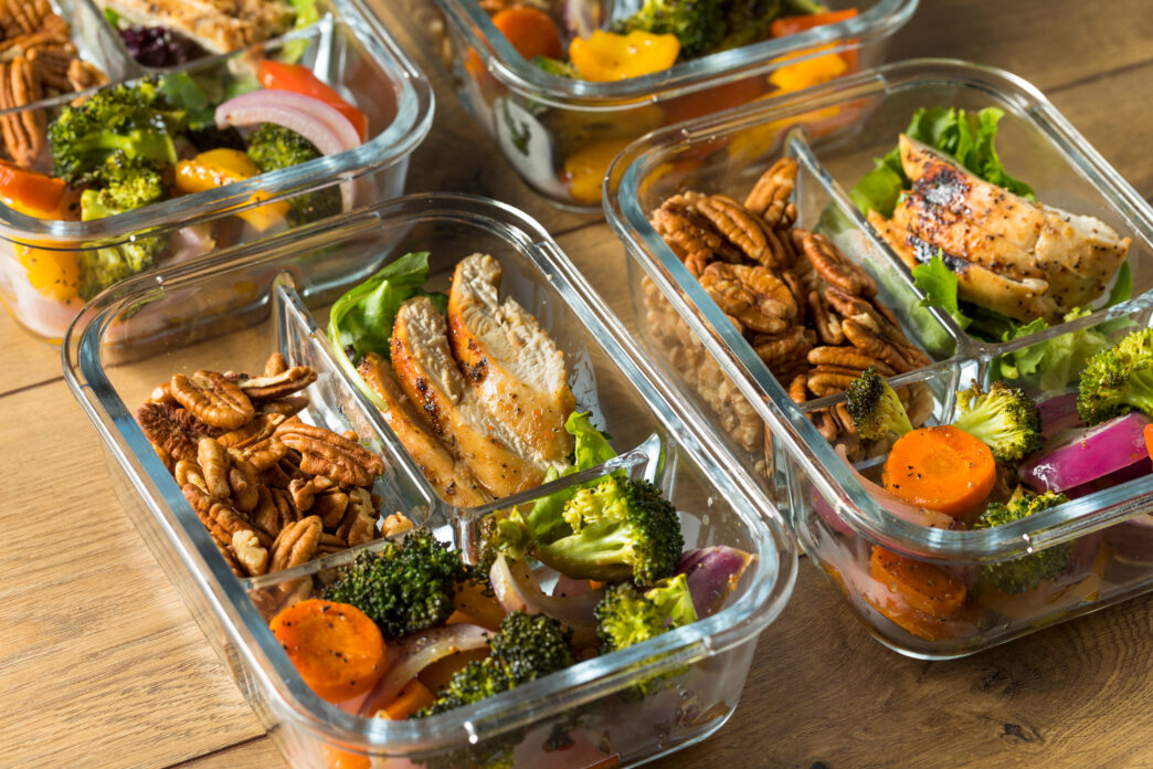 Homemade Keto Chicken Meal Prep with Veggies in a Container