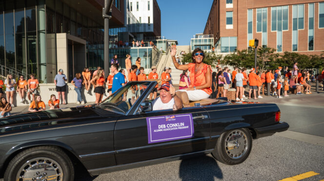 Deb Conklin in First Friday parade