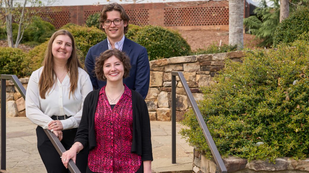 Clemson's 2026 Goldwater Scholars (l-r): Ashley Blake, Andrew "Drew" Hodges and Meridee Ritzer