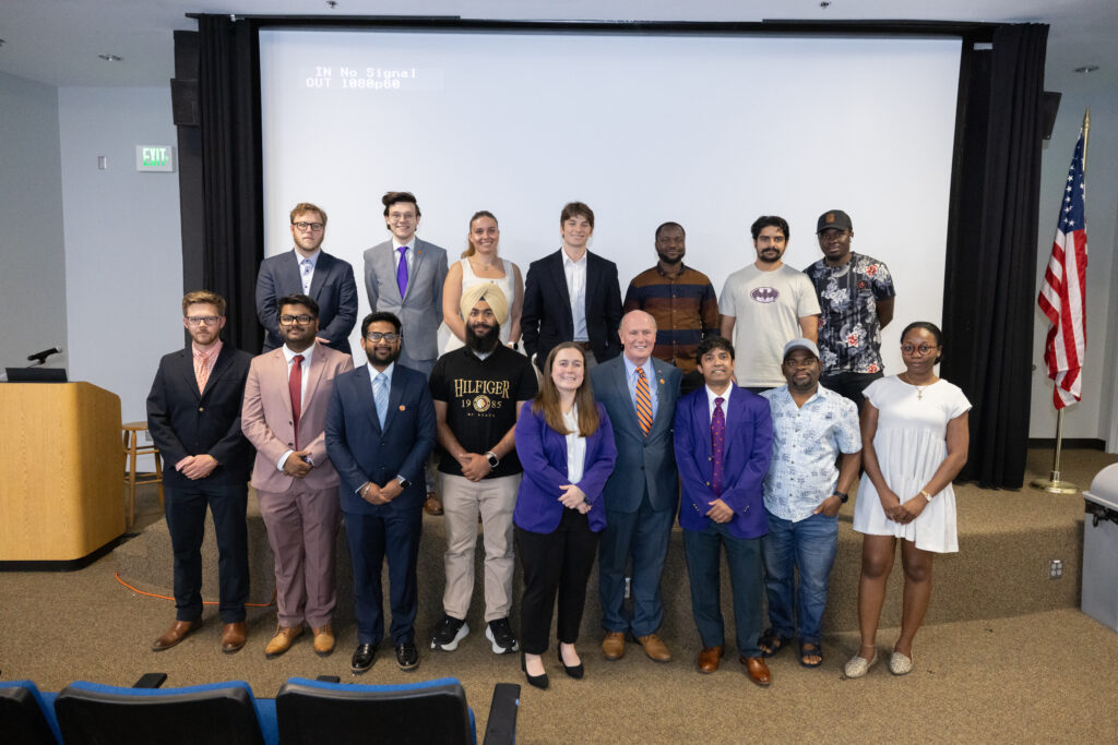 Students pose with South Carolina Senate President Thomas Alexander