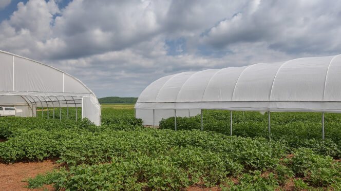 Heat tents help Clemson scientists identify soybean lines that sustain growth and yield under extreme heat.