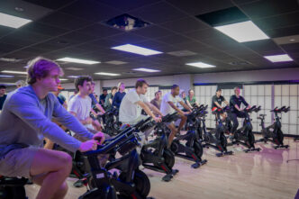 Students take part in a cycling class as part of a PRTM 2630 class at Clemson