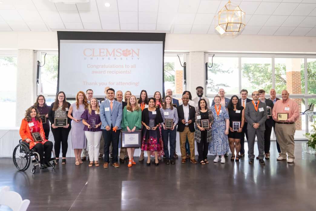 University Spring Award winners pose together in Owen Pavilion.