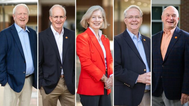 A collage of individual waist-to-shoulder photos of each of the Distinguished Service Award recipients.