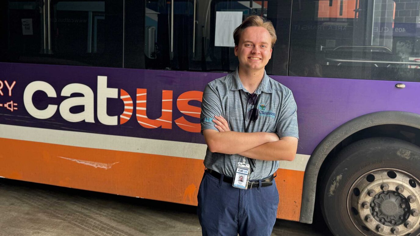 Senior mechanical engineering major, Honors student and CAT bus employee Walker Green.