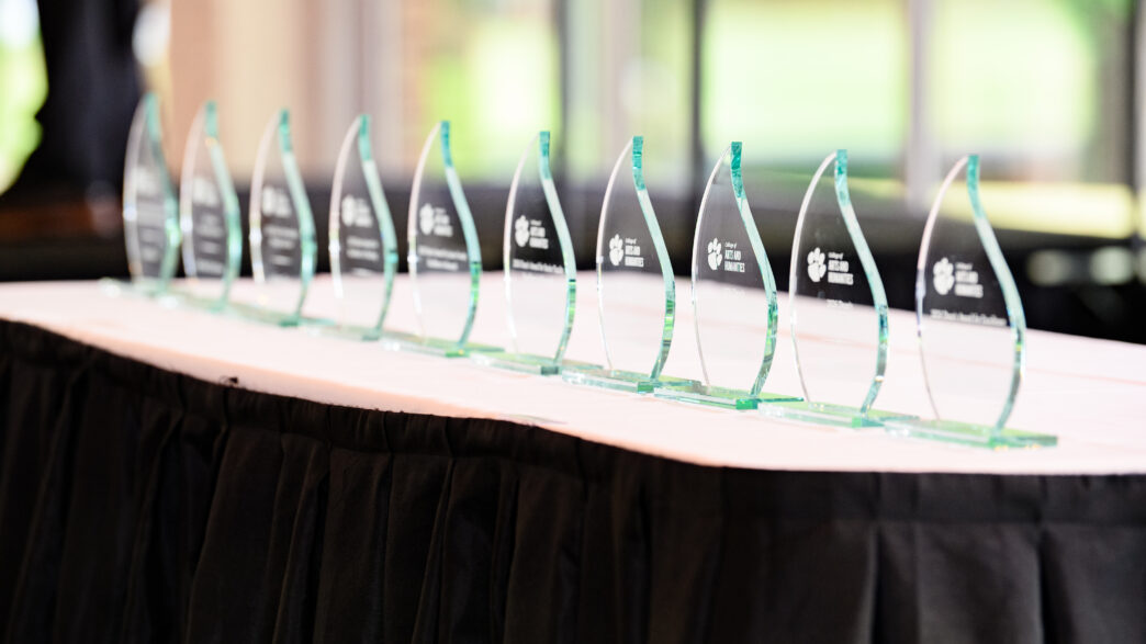 A table of awards for faculty and staff in the College of Arts and Humanities