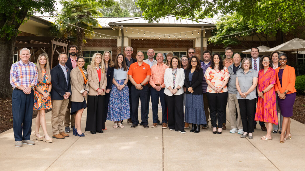 Participants and leaders from the Clemson Chair Academy gather at the May 1 celebration at the Clyde V. Madren Center.