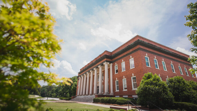 brick building with huge columns