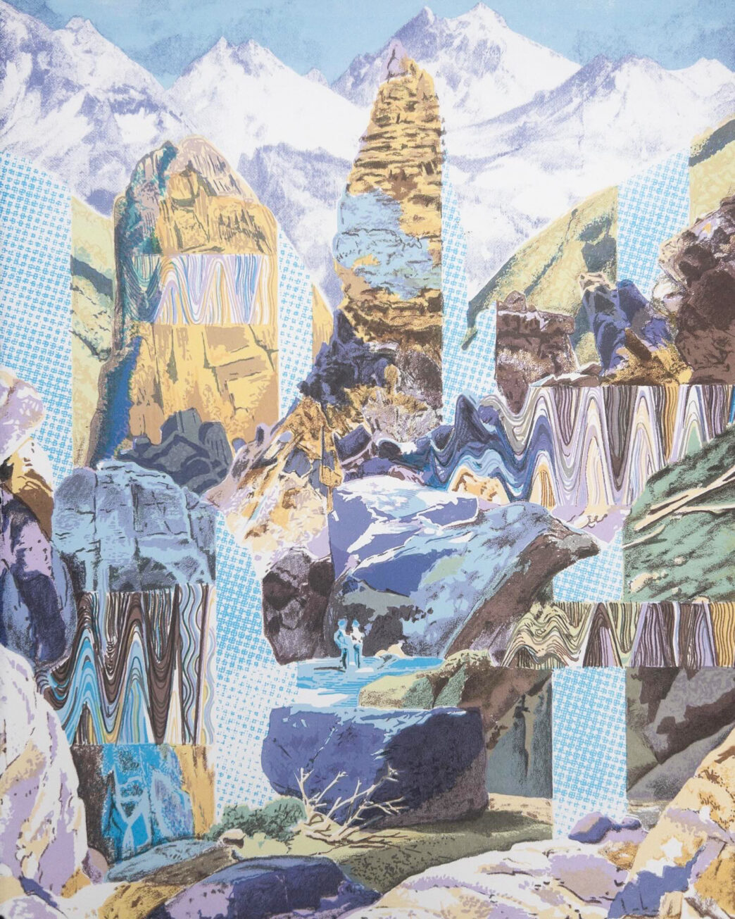 Yellowstone Interpolation I by Mary Claire Becker Silkscreen 14"x11" 2024