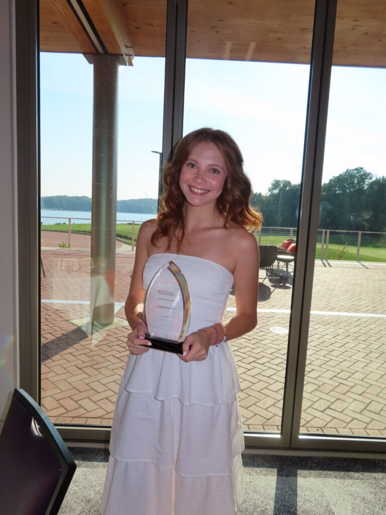 Lanier Ashley with her 2026 Orientation Team Leader of the Year award.
