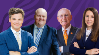 Portraits of four Clemson College of Arts and Humanities alumni who have careers in law