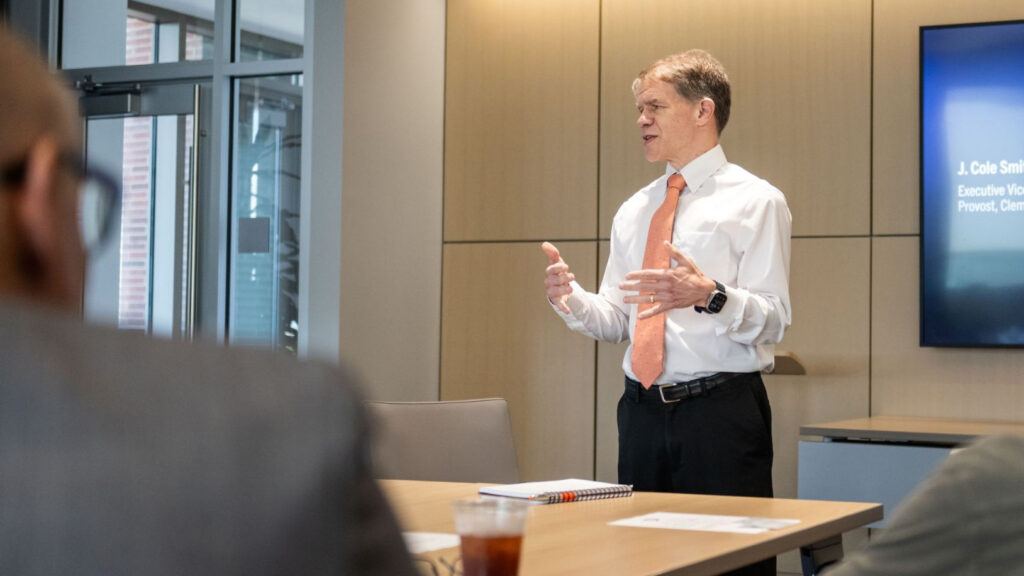Provost Cole Smith speaks to New Chair Orientation.