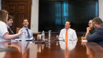 Faculty Senate meets with President Benjamin Ayers.